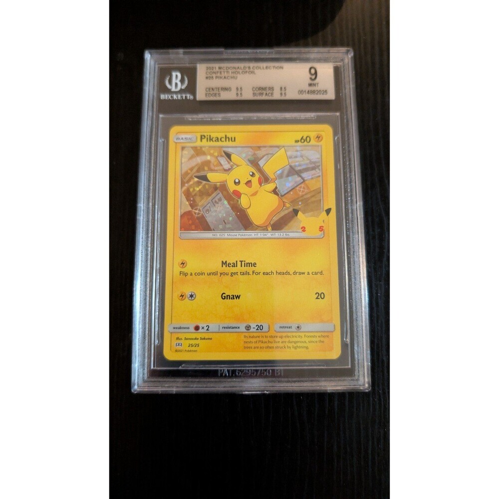 Beckett BGS 9 Mint – 2021 McDonald's Collection Confetti Holofoil Pikachu #25/25
